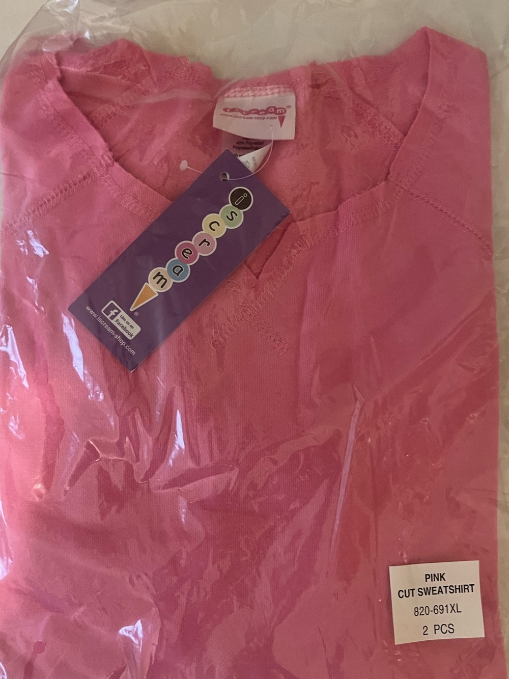 iScream Pink V-Neck Pullover Sweatshir